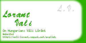 lorant vali business card
