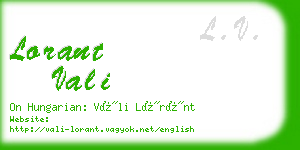 lorant vali business card